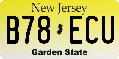 NJ license plate B78ECU