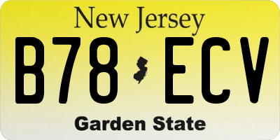 NJ license plate B78ECV