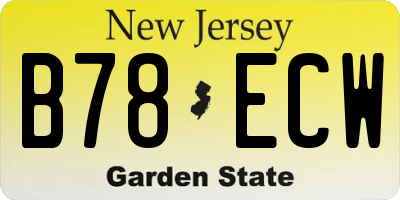 NJ license plate B78ECW
