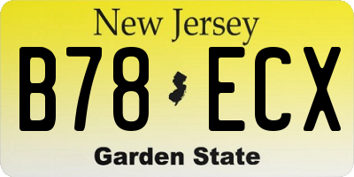 NJ license plate B78ECX