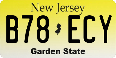 NJ license plate B78ECY
