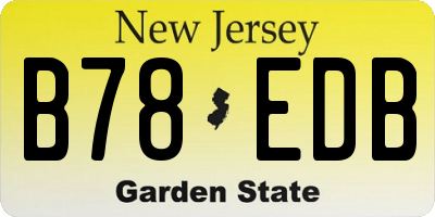 NJ license plate B78EDB
