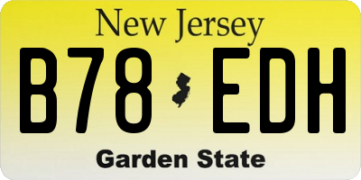 NJ license plate B78EDH