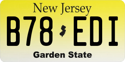 NJ license plate B78EDI