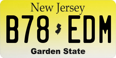 NJ license plate B78EDM