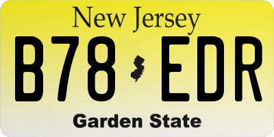 NJ license plate B78EDR