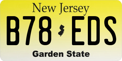 NJ license plate B78EDS