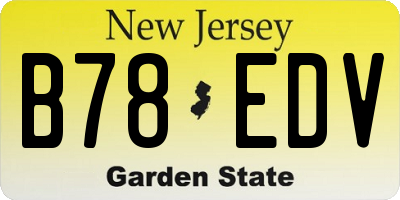 NJ license plate B78EDV