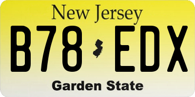 NJ license plate B78EDX
