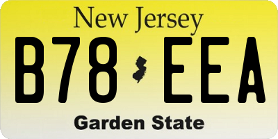 NJ license plate B78EEA