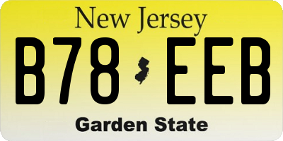 NJ license plate B78EEB