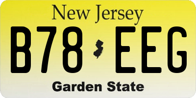 NJ license plate B78EEG
