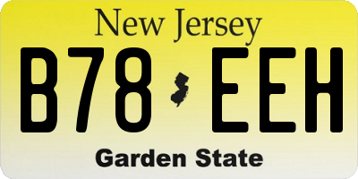 NJ license plate B78EEH