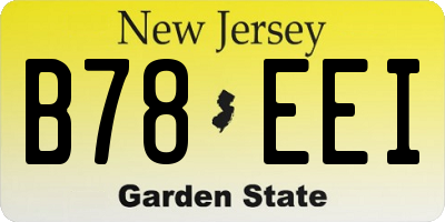 NJ license plate B78EEI