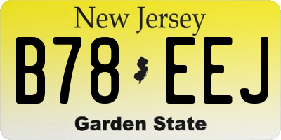 NJ license plate B78EEJ