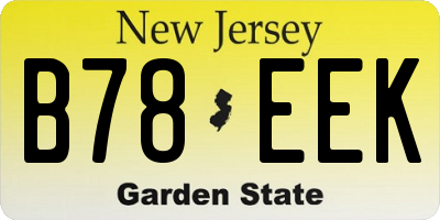 NJ license plate B78EEK