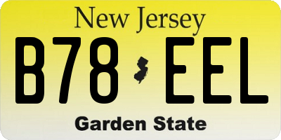NJ license plate B78EEL