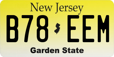 NJ license plate B78EEM