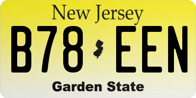 NJ license plate B78EEN