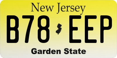 NJ license plate B78EEP