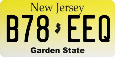 NJ license plate B78EEQ