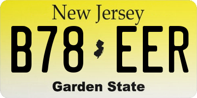 NJ license plate B78EER
