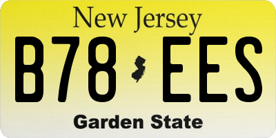 NJ license plate B78EES