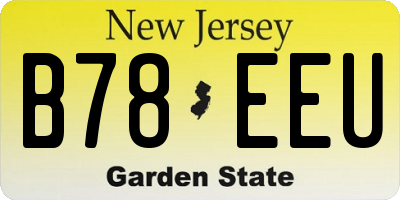 NJ license plate B78EEU