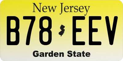 NJ license plate B78EEV