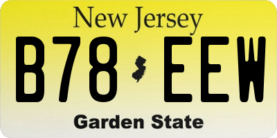 NJ license plate B78EEW