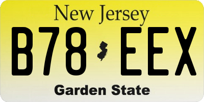 NJ license plate B78EEX