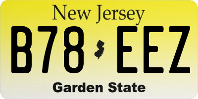 NJ license plate B78EEZ