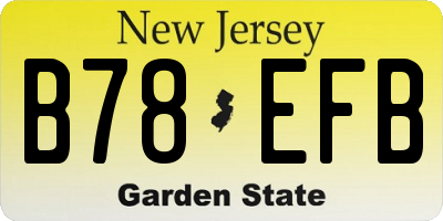 NJ license plate B78EFB