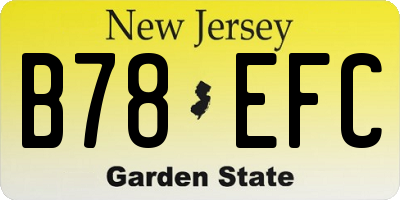 NJ license plate B78EFC