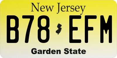 NJ license plate B78EFM