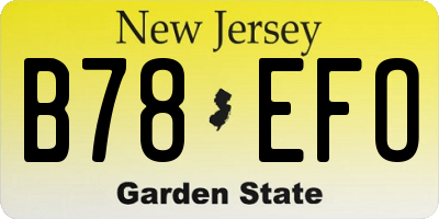NJ license plate B78EFO