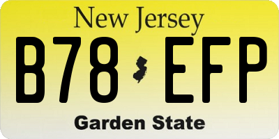 NJ license plate B78EFP