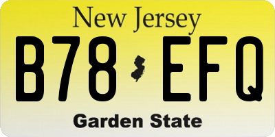 NJ license plate B78EFQ