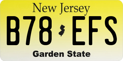 NJ license plate B78EFS