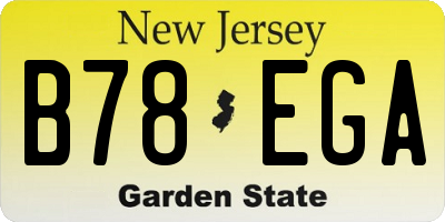 NJ license plate B78EGA