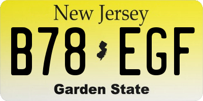 NJ license plate B78EGF