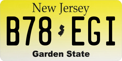 NJ license plate B78EGI
