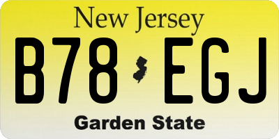 NJ license plate B78EGJ