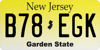 NJ license plate B78EGK