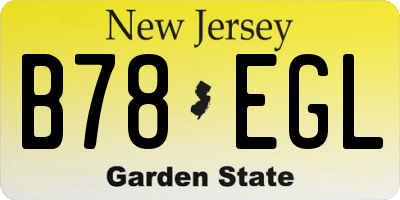 NJ license plate B78EGL