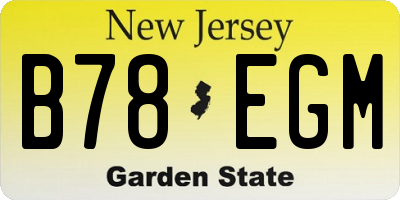 NJ license plate B78EGM