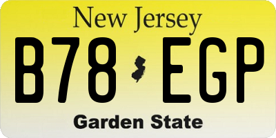 NJ license plate B78EGP