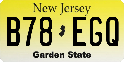 NJ license plate B78EGQ