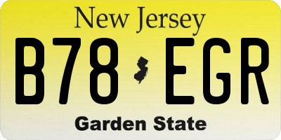 NJ license plate B78EGR