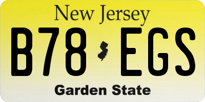 NJ license plate B78EGS